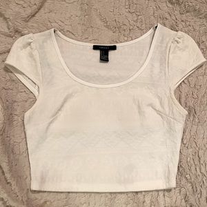 Aztec/Tribal Patterned White Crop Top - Forever 21